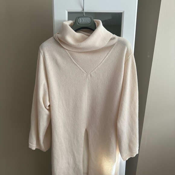 Rossi pure Italy 100% cashmere sweater poncho top ivory small - Picture 4 of 7
